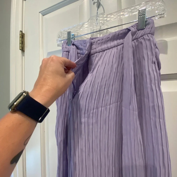 Bogdar charo pleated high waisted wide leg Flowy Pants Lavendar 16747 - Picture 6 of 16